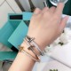 Tiffany Tiffany 2020 T1 Series Wide Semi-Diamond Bracelet Exclusive Premiere High-end customized Goddess same model Designed to highlight the exquisite elegance, low-key bloom confidence Very delicate and eye-catching. S