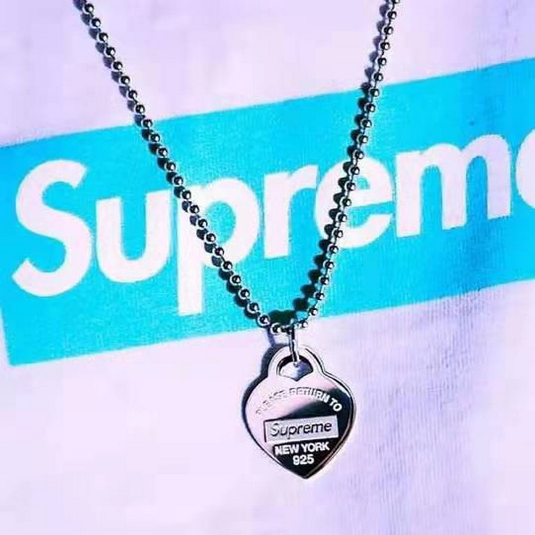 supreme co-branded Tiffany T's classic style mood column high street trend couple necklace