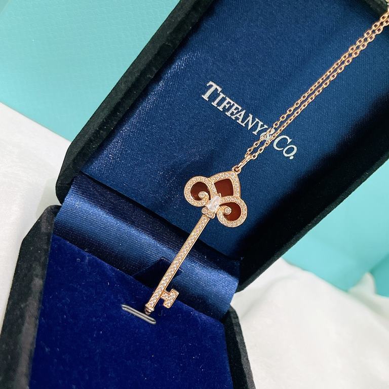 Tiffany Tiffany 22 Years Limited Edition Keys Collection Iris Onyx Key Necklace with Diamonds One of tiffany's classic creations, this necklace is super versatile, made of S925 sterling silver with natural onyx, and the 