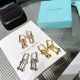 Tiffany Tiffany Hot Hot Joints Double Link Earrings Semi-diamonds Handmade Detachable Single Ring Super Fine Craftsmanship Original V Gold Plated Mimicry Allergy Resistant Rose Gold Rose Gold Platinum Gold 3 Color Earrin