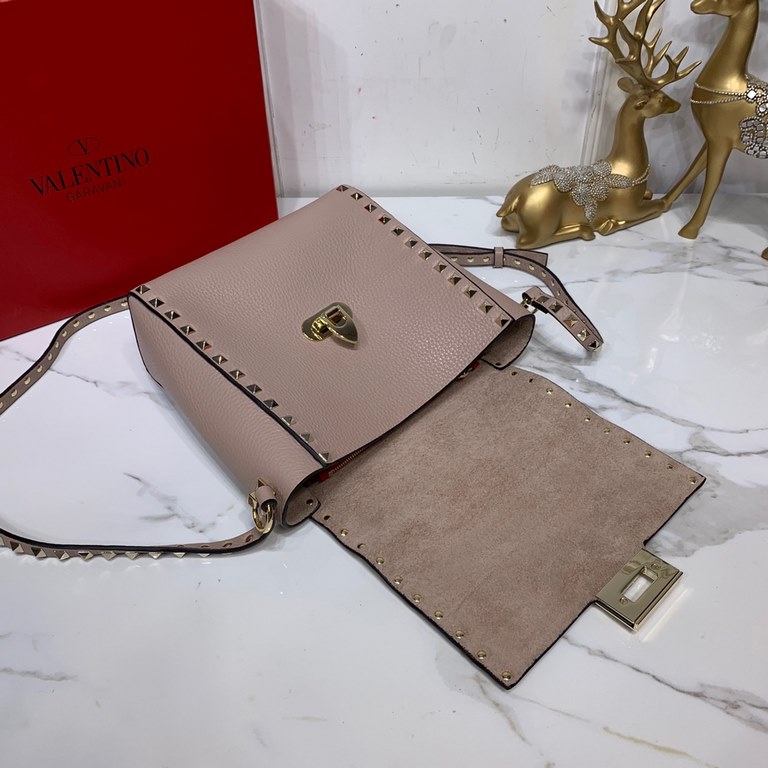 Grained vertical Valentino Valentino calfskin crossbody bag embellished with metallic moose print Matching color-finished studs and metal hardware - Hook-and-loop closure Adjustable shoulder strap 0182#- Cotton lining. I