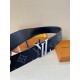 This 3.0 wide double sided LV Initiales belt in smooth cowhide leather and iconic Monogram canvas is finished with a polished LV Initiales buckle for versatile styling options that will complement your Louis Vuitton leat