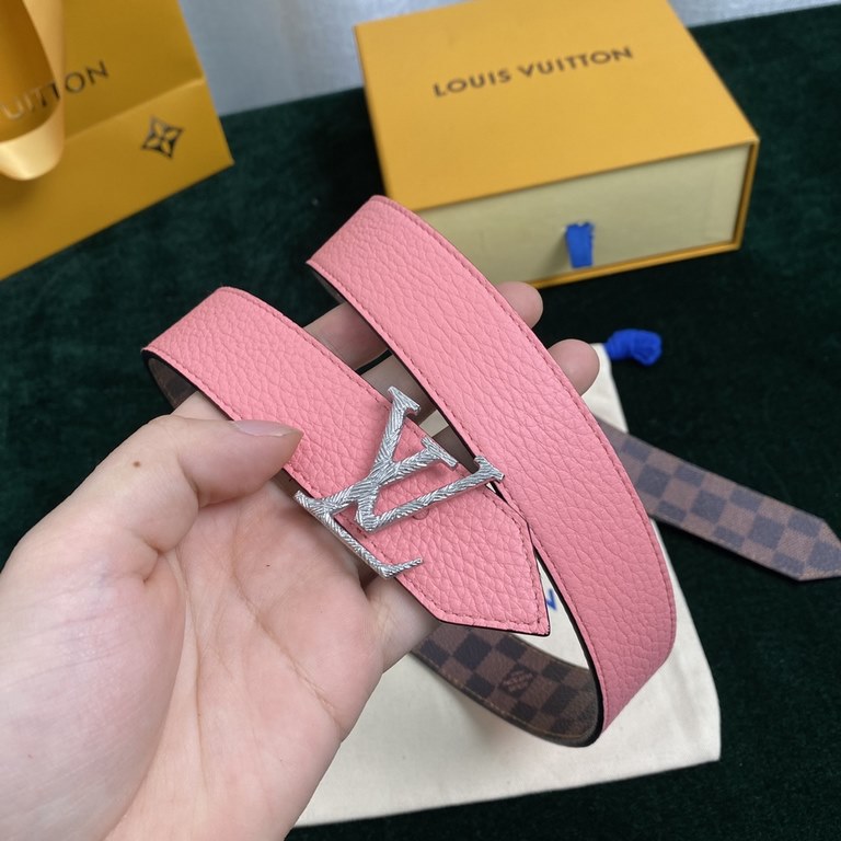 Comes with a full set of gift box.Donkey brand counter synchronization new original   women's belt series width 30 mm M0067 Elegant canvas design with imported Lychee grain cowhide leather can be worn on both sides Eye-c