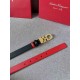 With a full set of packing gift box  Ferragamo women's double-sided imported calfskin head belt with 8 word boutique buckle, 2.5cm support NFC