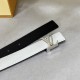 Comes in a fully packaged gift box  .               The newest   belt. Width 25mm Reversible calfskin leather embossed striped black on white Reversible with refined faux jade buckle