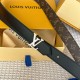 Lv pyrmide Truck L OEiI reversible belt 】 Donkey ladies   belt width 2.5cm Classic color coffee flower   calf leather plain bottom with new flower interlocking buckle can be worn on both sides of the fashionable and gene