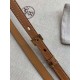 Hermès POP-H series palm grain earthy yellow reverse gold brown belt and enamel buckle perfect combination of belts and waistbands variable combinations thin belt 1.5cm small, beautiful than the previous big H good-looki