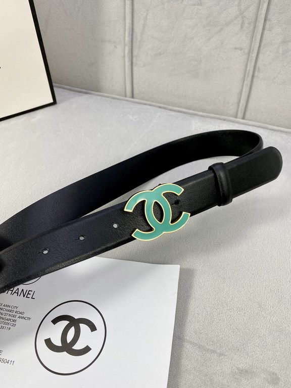 Width 3.0cm Chanel (Chanel) imported soft calf leather support NFC chip official website link   scanning code verification, gold Silver metal grinding rubber steel buckle.