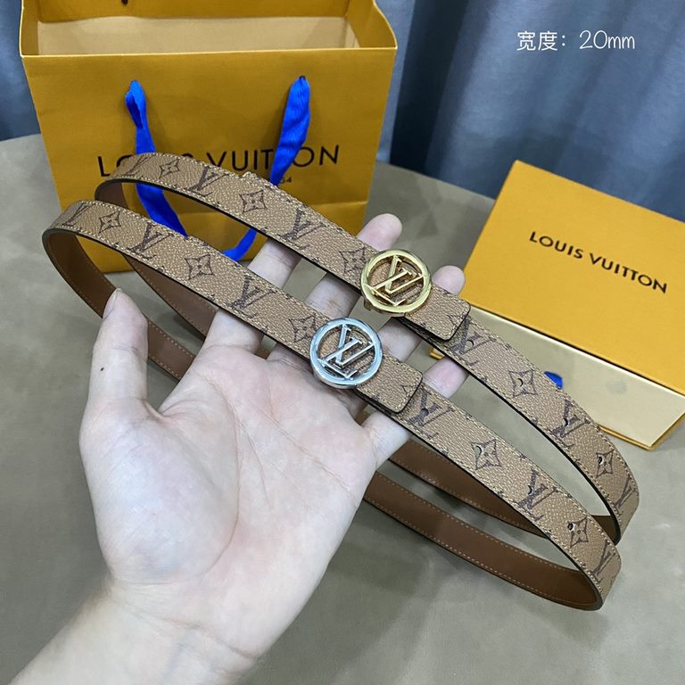 Donkey's new SS22 special limited   Women's belt Width 2cm Customized classic material lining soft calf leather bottom New open molded logo buckle Multi-color   choice