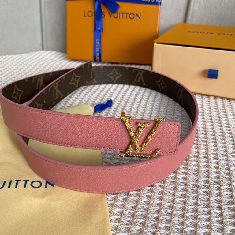 Comes with a full set of gift boxLOUIS VUITTON Louis Vuitton Overseas purchased original genuine Made in Spain - Classic reversible design, one for two Mon organ canvas leather belt, imported calfskin lining, shiny palla