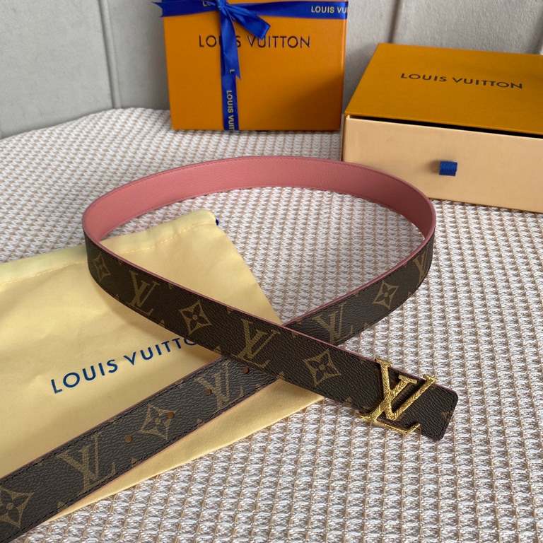 Comes with a full set of gift boxLOUIS VUITTON Louis Vuitton Overseas purchased original genuine Made in Spain - Classic reversible design, one for two Mon organ canvas leather belt, imported calfskin lining, shiny palla