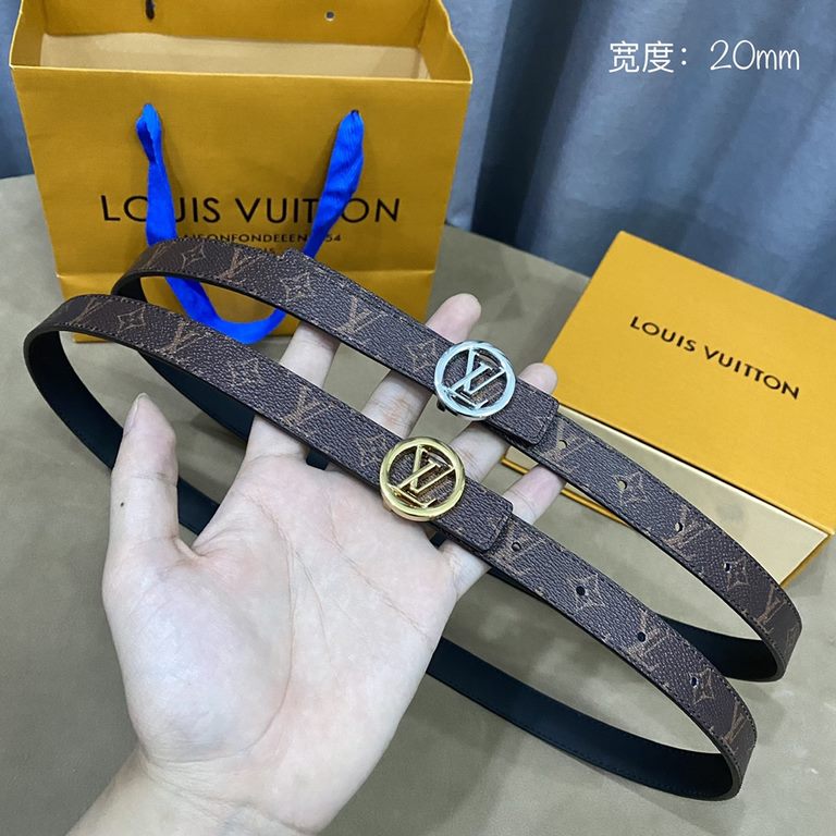 Donkey's new SS22 special limited   Women's belt Width 2cm Customized classic material lining soft calf leather bottom New open molded logo buckle Multi-color   choice