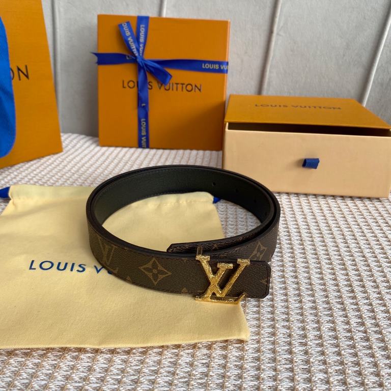 Comes with a full set of gift boxLOUIS VUITTON Louis Vuitton Overseas purchased original genuine Made in Spain - Classic reversible design, one for two Mon organ canvas leather belt, imported calfskin lining, shiny palla