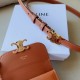 celine TRIOMPHE medium logo print and cowhide leather beltLogo print and cowhide leather TRIOMPHE with collar buckle and buckle fasteningLoop buckle and leather edges Light brown stitching, belt pouch belt 1.8 Cm two pac