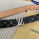 Comes with a full set of gift boxWidth 30mm LOUIS VUITTON OVERSEAS ORIGINAL GENUINE Made in Spain - Classic design Mon organ canvas leather belt Imported calfskin cream brushed bottom lining Shiny palladium-plated buckle