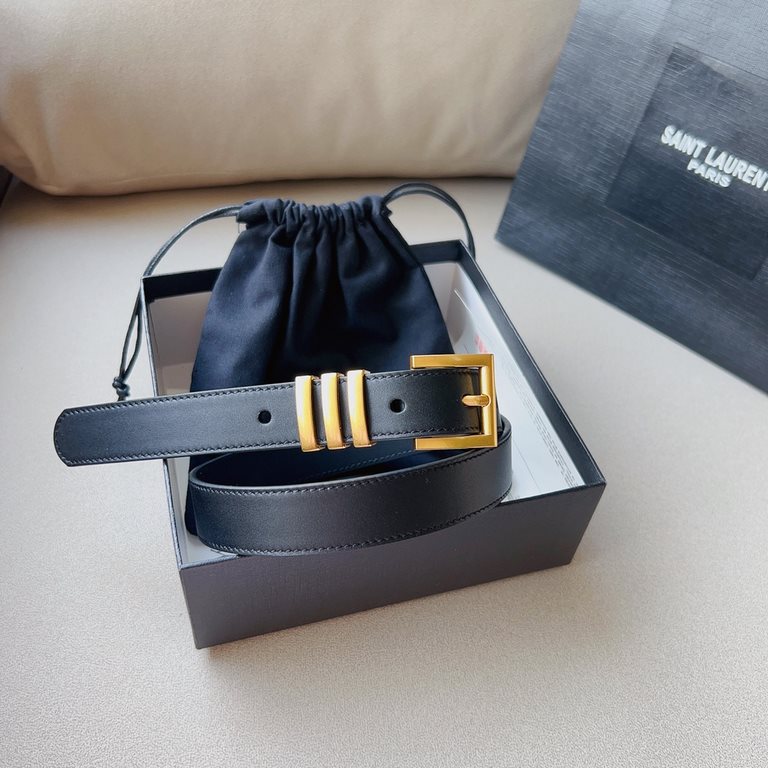 Saint Laurent Saint Laurent 2021 fall and winter new ysl belt belt original fabric exclusive custom YSL original cowhide bottom. Size 2.5Cm fashion versatile and elegant