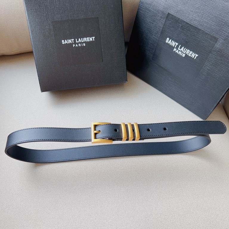 Saint Laurent Saint Laurent 2021 fall and winter new ysl belt belt original fabric exclusive custom YSL original cowhide bottom. Size 2.5Cm fashion versatile and elegant