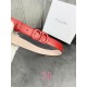 Width 3.0cm Dior (Dior) explosion of flat wireless belt body  Saddle head layer calf leather belt.Lacquered metal CD logo in imported double-layer cowhide leather.