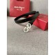 With a full set of packing gift box  Ferragamo women's double-sided imported calfskin head belt with 8 word boutique buckle, 2.5cm support NFC