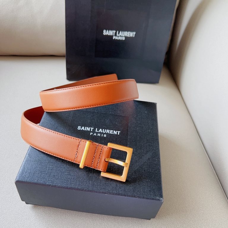 Saint Laurent Saint Laurent 2021 fall and winter new ysl belt belt original fabric exclusive custom YSL original cowhide bottom. Size 3.0cm fashion versatile and elegant