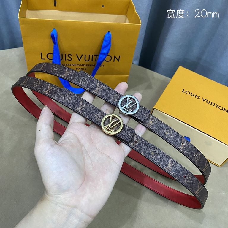 Donkey's new SS22 special limited   Women's belt Width 2cm Customized classic material lining soft calf leather bottom New open molded logo buckle Multi-color   choice