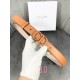 Width 3.0cm Dior (Dior) explosion of flat wireless belt body  Saddle head layer calf leather belt.Lacquered metal CD logo in imported double-layer cowhide leather.