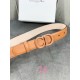 Width 3.0cm Dior (Dior) explosion of flat wireless belt body  Saddle head layer calf leather belt.Lacquered metal CD logo in imported double-layer cowhide leather.