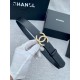 Width 3.0cm Chanel (Chanel) original touch grain cowhide support NFC chip official website link   scanning code verification, gold and silver color diamonds steel buckle.