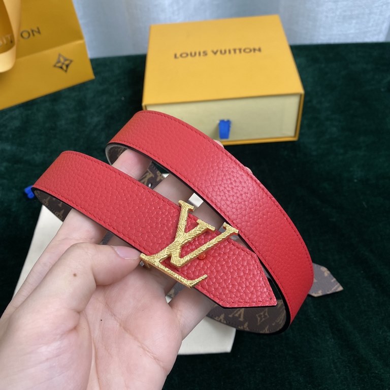 Comes with a full set of gift box.Donkey brand counter synchronization new original   women's belt series width 30 mm M0067 Elegant canvas design with imported Lychee grain cowhide leather can be worn on both sides Eye-c