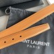 YSL  Saint Laurent women's belt, double-sided imported original leather, square buckle with CASSANDRE logo belt loop, women's must-have items, width 3.0cm