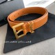 YSL  Saint Laurent women's belt, double-sided imported original leather, square buckle with CASSANDRE logo belt loop, women's must-have items, width 3.0cm