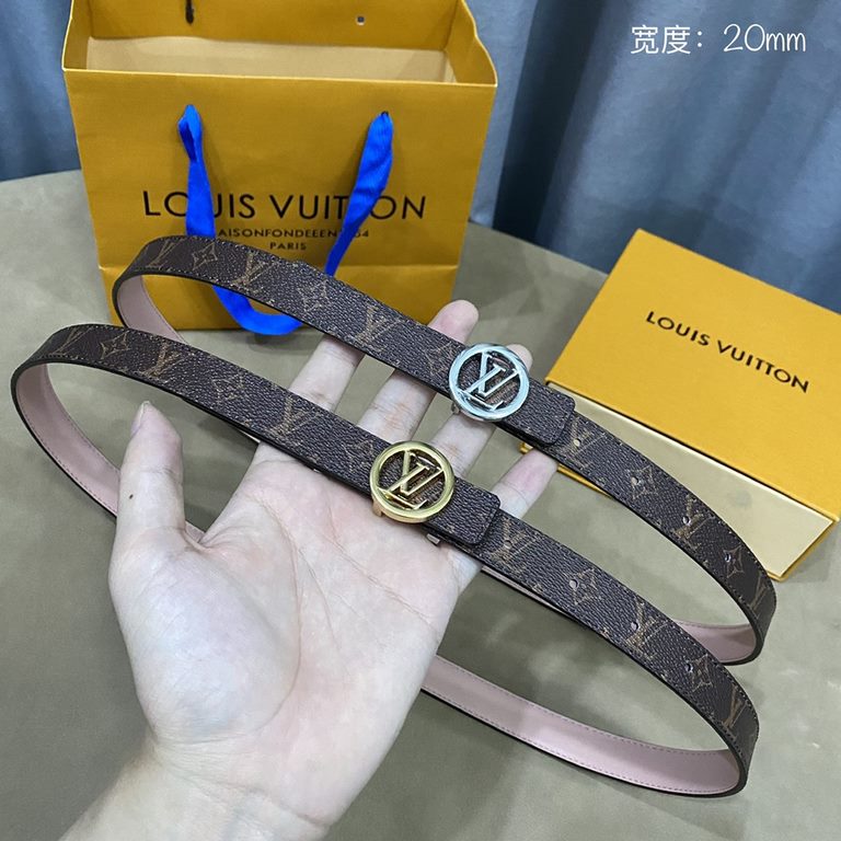 Donkey's new SS22 special limited   Women's belt Width 2cm Customized classic material lining soft calf leather bottom New open molded logo buckle Multi-color   choice