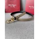 With a full set of packing gift box  Ferragamo women's double-sided imported calfskin head belt with 8 word boutique buckle, 2.5cm support NFC