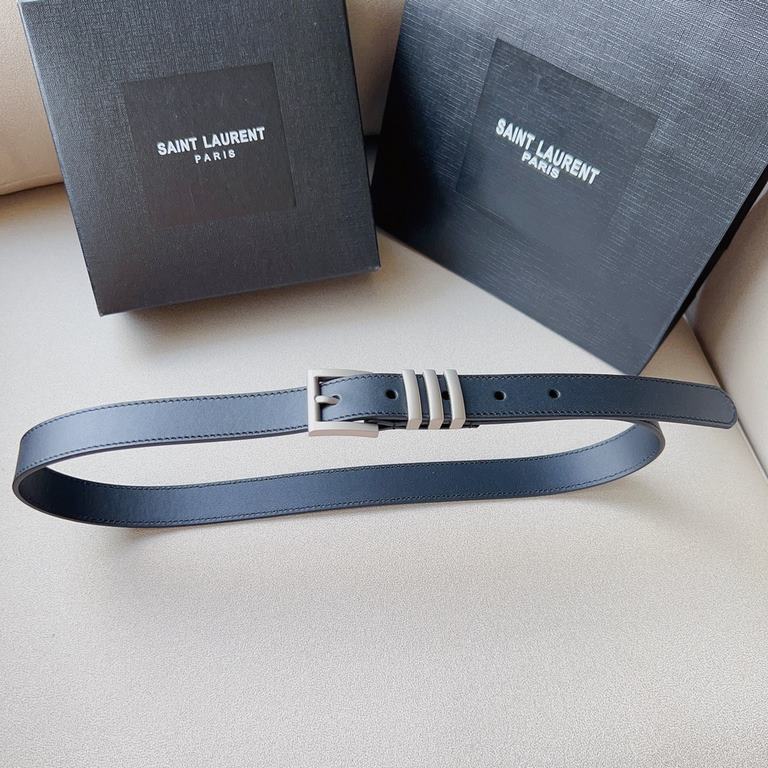 Saint Laurent Saint Laurent 2021 fall and winter new ysl belt belt original fabric exclusive custom YSL original cowhide bottom. Size 2.5Cm fashion versatile and elegant