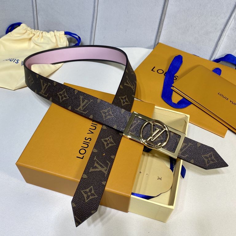 With a full set of packaging gift box   LV Women's boutique original quality width 35mm counter code Donkey first couple style Classic old flower face lining calfskin lining with the latest hardware Multi-color optional 