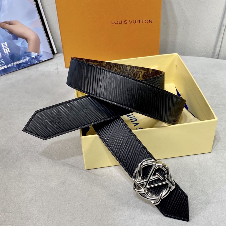 Women's LV with a full set of packaging gift box   width 35mm boutique original quality width 35mm counter code M9935 donkey first couple styles classic black or bright orange red pink three colors to choose from reversi