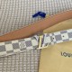 Comes with a full set of gift boxWidth 30mm LOUIS VUITTON OVERSEAS ORIGINAL GENUINE Made in Spain - Classic design Mon organ canvas leather belt Imported calfskin cream brushed bottom lining Shiny palladium-plated buckle