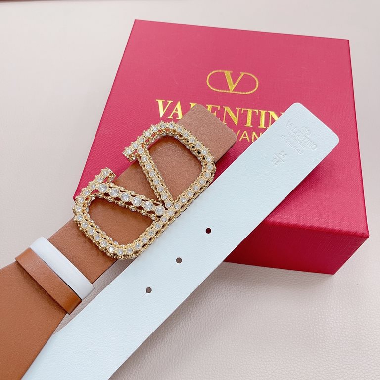 7.0cm Valentino New. Double-sided color matching. Length 75.80.85.90.95.100.105.110 European sizes, original customized beautiful brass buckle [Celebration] [Celebration] [Celebration] [Celebration