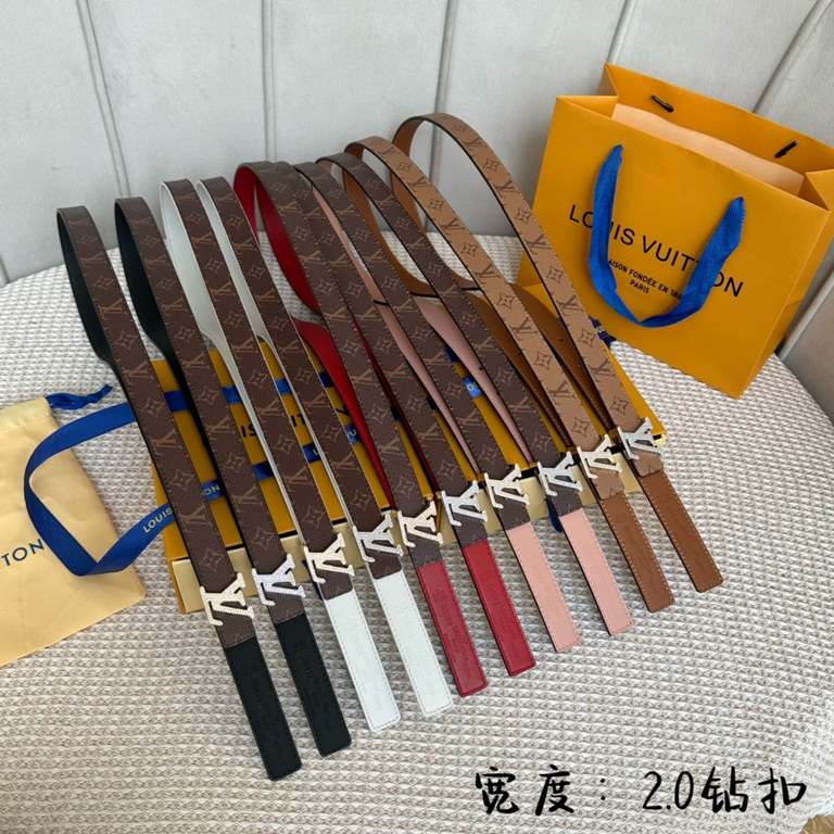 (Picture package )Width 20mm               Donkey New SS23 Special Limited  Women's Belt Classic Color Curry Flower   Pure Color Calfskin Gold and Silver Trim Handmade with Crystals Sparkling. Multi-color