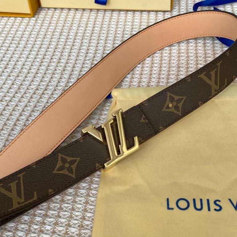 Comes with a full set of gift boxWidth 30mm LOUIS VUITTON OVERSEAS ORIGINAL GENUINE Made in Spain - Classic design Mon organ canvas leather belt Imported calfskin cream brushed bottom lining Shiny palladium-plated buckle