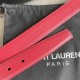 YSL  Saint Laurent women's belt, double-sided imported original leather, square buckle with CASSANDRE logo belt loop, women's must-have items, width 3.0cm