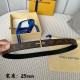 Lv pyrmide Truck L OEiI reversible belt 】 Donkey ladies   belt width 2.5cm Classic color coffee flower   calf leather plain bottom with new flower interlocking buckle can be worn on both sides of the fashionable and gene