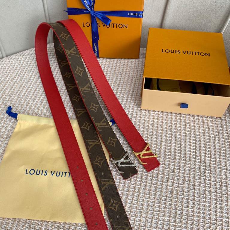 Comes with a full set of gift boxLOUIS VUITTON Louis Vuitton Overseas purchased original genuine Made in Spain - Classic reversible design, one for two Mon organ canvas leather belt, imported calfskin lining, shiny palla