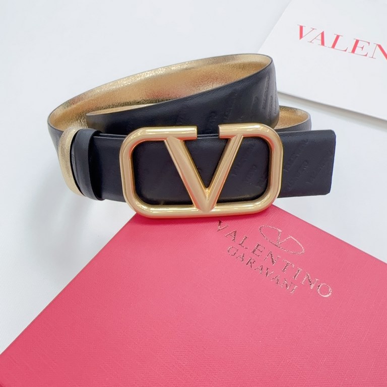 4.0cm Valentino counter new. Double-sided head layer cowhide. Length 75.80.85.90.95.100.105.110 European yards, the original customized drill buckle [celebrate] [celebrate] [celebrate] [celebrate