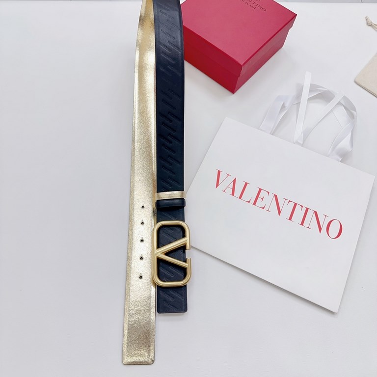 4.0cm Valentino counter new. Double-sided head layer cowhide. Length 75.80.85.90.95.100.105.110 European yards, the original customized drill buckle [celebrate] [celebrate] [celebrate] [celebrate