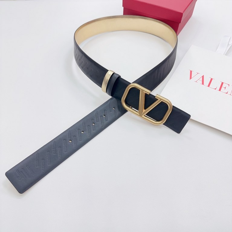 4.0cm Valentino counter new. Double-sided head layer cowhide. Length 75.80.85.90.95.100.105.110 European yards, the original customized drill buckle [celebrate] [celebrate] [celebrate] [celebrate