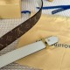 Lv pyrmide Truck L OEiI reversible belt 】 Donkey ladies   belt width 2.5cm Classic color coffee flower   calf leather plain bottom with new flower interlocking buckle can be worn on both sides of the fashionable and gene