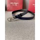 With a full set of packing gift box  Ferragamo women's double-sided imported calfskin head belt with 8 word boutique buckle, 2.5cm support NFC