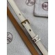 Hermès new Hermès POP-H series milk tea white reverse gold brown Belt and enamel buckle perfect combination can be used as a belt waist seal combination thin belt 1.5cm small, beautiful than the previous big H good-looki