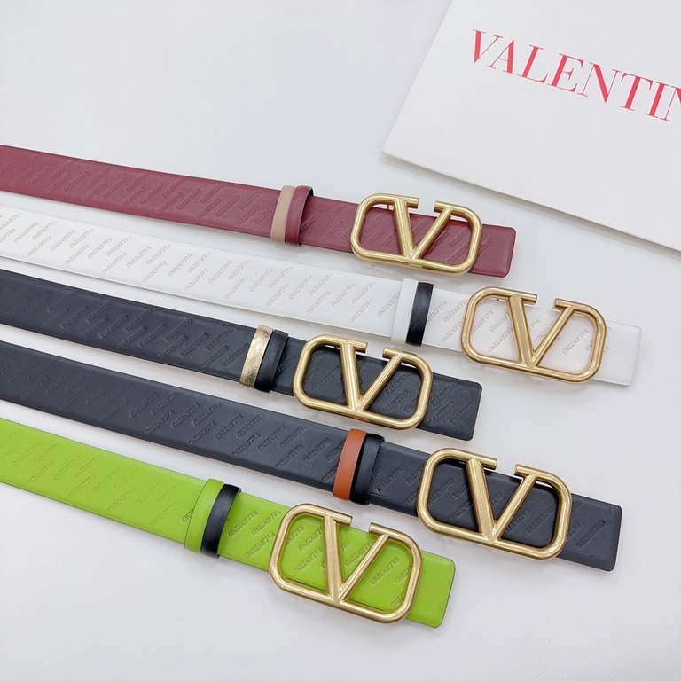 4.0cm Valentino counter new. Double-sided head layer cowhide. Length 75.80.85.90.95.100.105.110 European yards, the original customized drill buckle [celebrate] [celebrate] [celebrate] [celebrate